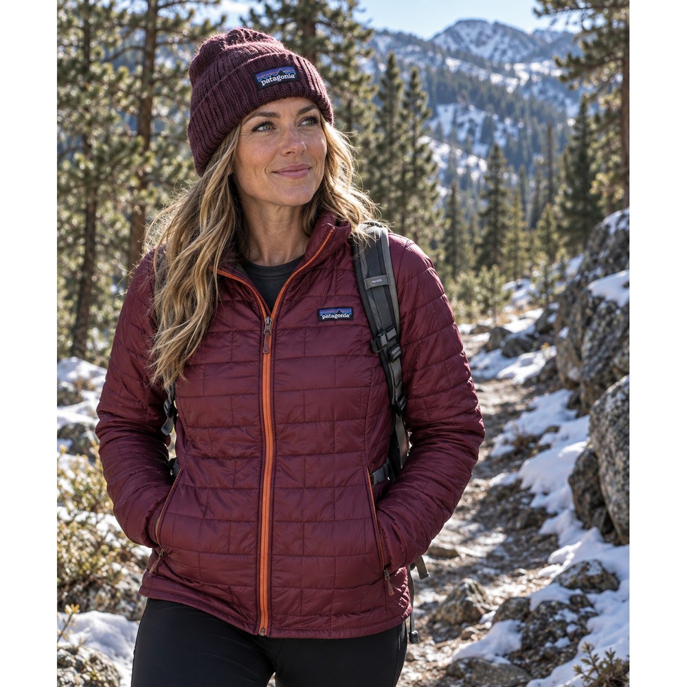 Patagonia Nano Puff Jacket Womens M Burgundy PrimaLoft 84217